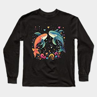 Whale Couple Valentine Long Sleeve T-Shirt